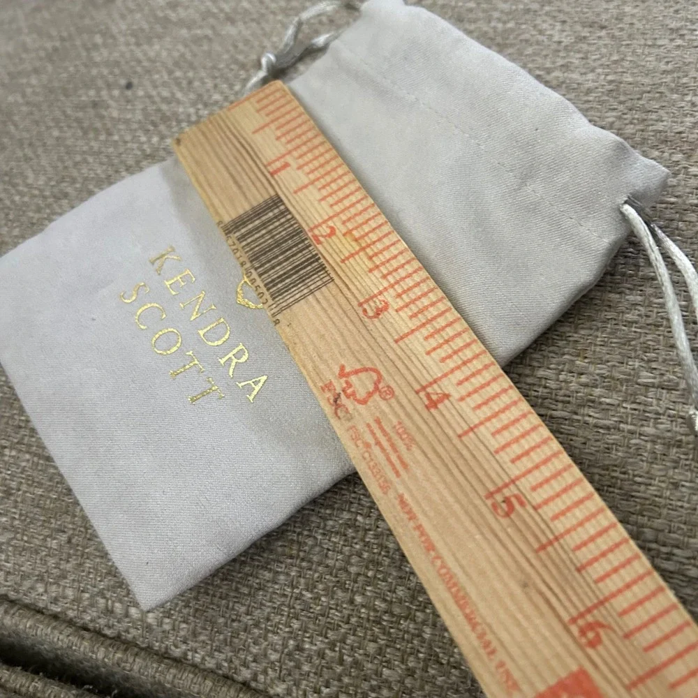 Kendra Scott Jewelry Pouch Cream Gold Foil Logo Drawstring Dust Bag Set of 2